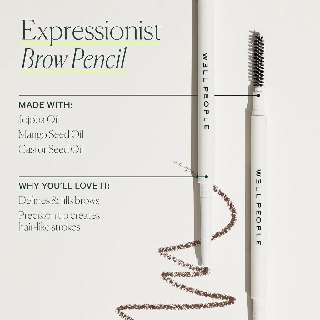 Well People Expressionist Brow Pencil, Defining Brow Pencil For A Natural Finish, Ultra-fine Tip For Total Precision, Vegan & Cruelty-free, Neutral Brown 5