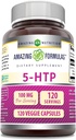 Amazing Formulas 5-HTP (Hydroxytryptophan) Supplement | 100 Mg Per Serving | Veggie Capsules | Non-GMO | Gluten Free | Made in USA (1 Pack, 120 Count) 2