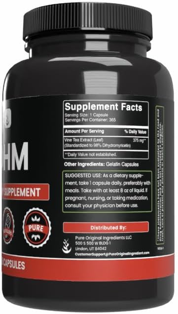 PURE ORIGINAL INGREDIENTS DHM, (365 Capsules) No Magnesium Or Rice Fillers, Always Pure, Lab Verified 3