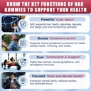 NAC Gummies for Kids & Adults, Chewable N-Acetyl Cysteine Supplement 600mg 1000mg w/Vitamin C, Zinc, Elderberry for Antioxidants & Immune Support, Lung & Liver Health, Sugar Free, 120 Ct 6