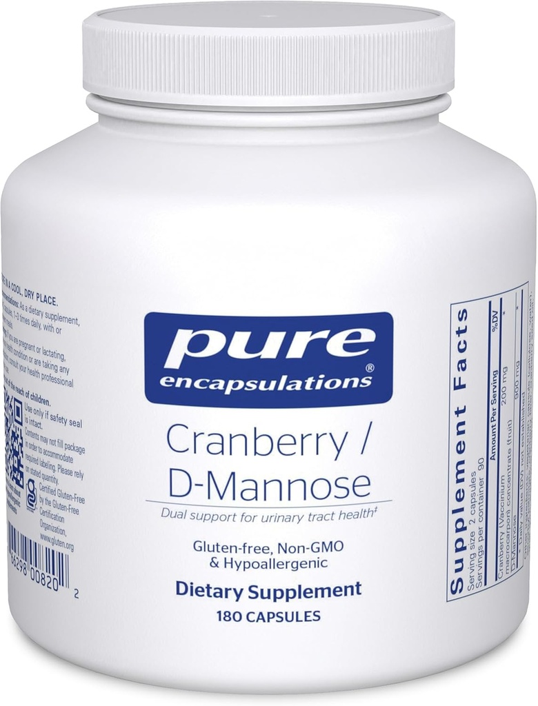 Pure Encapsulations Cranberry D-Mannose - Supports Urinary Tract Health* - with Cranberry Fruit Solids - Vegan & Non-GMO Dietary Supplement - 180 Capsules 2