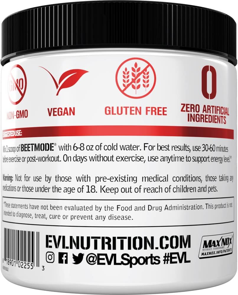 Evlution Nutrition BeetMode - Beet Root Powder - Nitric Oxide Booster - Black Cherry Flavor - Pre or Post-Workout Supplement for Enhanced Energy & Performance - Vegan & Gluten Free - 30 Servings 4
