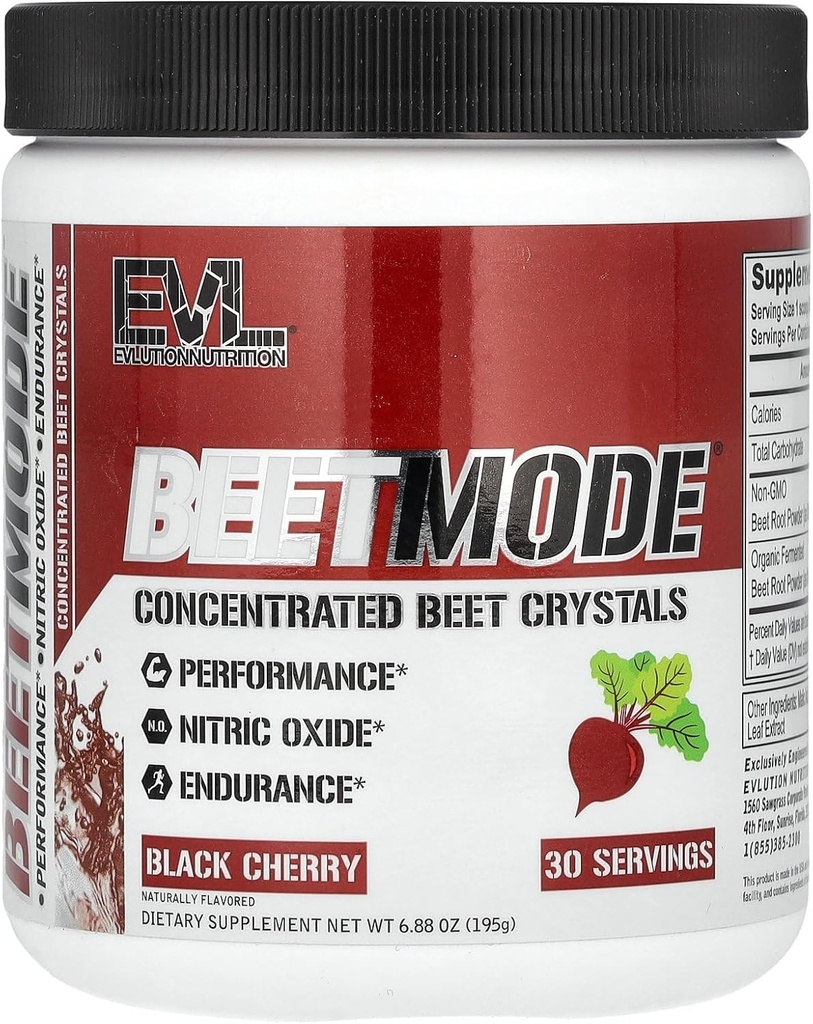 Evlution Nutrition BeetMode - Beet Root Powder - Nitric Oxide Booster - Black Cherry Flavor - Pre or Post-Workout Supplement for Enhanced Energy & Performance - Vegan & Gluten Free - 30 Servings 5
