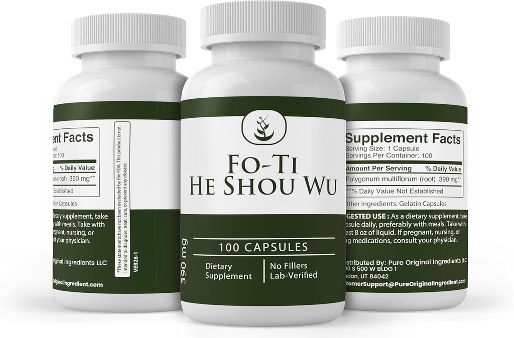 Pure Original Ingredients Fo-Ti (He Shou Wu), (100 Capsules) Always Pure, No Additives Or Fillers, Lab Verified 6
