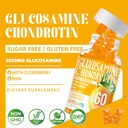 Glucosamine Chondroitin Gummies with MSM & Elderberry Extra Strength - Joint Support, Antioxidant Immune Support Supplement for Adults, Men & Women.60 Orange Gummies 4