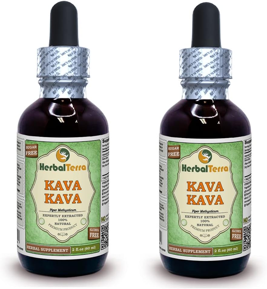 Herbal Terra LLC Kava Kava (Piper Methysticum) Tincture, Dried Root Liquid Extract 2 oz 4