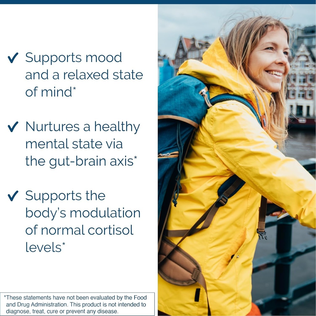 Researched Nutritionals AnxiaEase - Stress, Cortisol Management & Mood Support Supplement - Botanicals, Vitamin B6, Magnesium & 'Psychobiotic' Probiotic Strains (120 Capsules) 5