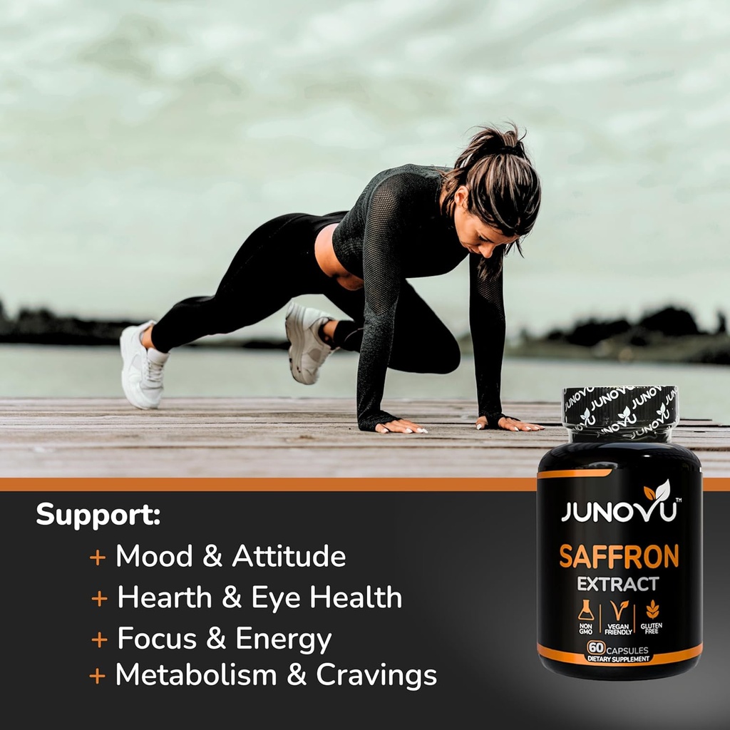 Premium Saffron Supplements - Pure Saffron Extract Capsules 88.50mg - Made in USA - Focus | Mood | Vision Support - Non-GMO, Vegan, Gluten Free - 60 Capsules (Pack of 1) 6