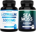 L Citrulline Supplement (240 Count) Support L Arginine & Nitric Oxide Pills - Irish Sea Moss Capsules (150 Count) Raw Seamoss for Thyroid, Energy & Immune Support - 3rd Party Tested, Vegan & USA Made 2