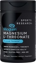 Sports Research Magtein Magnesium L-Threonate Capsules - Magnesium Supplement for Memory, Focus & Cognition - Magnesium L Threonate Supports Brain Health, Sleep & Mood- 2000mg, 180 Capsules for Adults 2