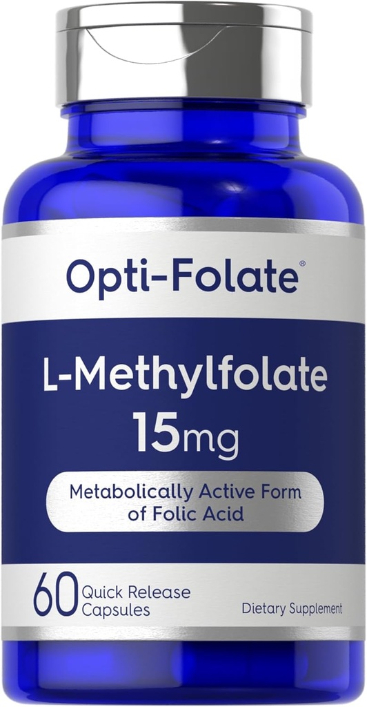 Carlyle L Methylfolate 15mg | 60 Capsules | Max Potency | Optimized and Activated | Non-GMO, Gluten Free | Methyl Folate, 5-MTHF | by Opti-Folate 2