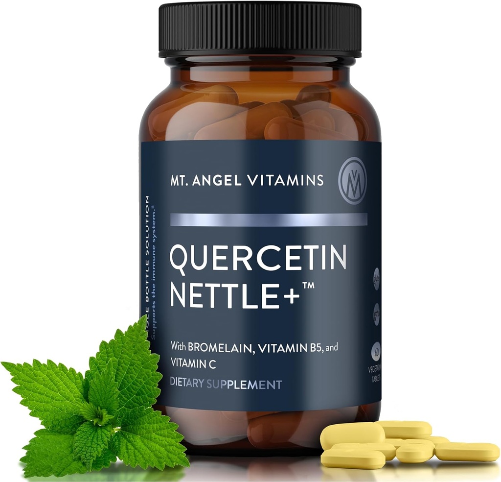 Mt. Angel Vitamins Quercetin Nettle+ - Supports Allergy Wellness & Sinus Health, Featuring Quercetin with Bromelain, Crafted for Seasonal Well-Being, cGMP Certified, Made in USA, 60 Tablets 2