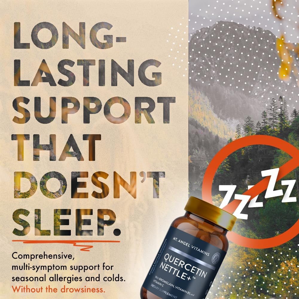 Mt. Angel Vitamins Quercetin Nettle+ - Supports Allergy Wellness & Sinus Health, Featuring Quercetin with Bromelain, Crafted for Seasonal Well-Being, cGMP Certified, Made in USA, 60 Tablets 4