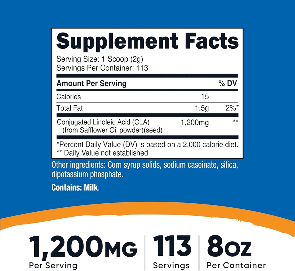 Nutricost CLA (Conjugated Linoleic Acid) 8oz (227g) Powder - Gluten Free, GMO Free CLA Supplement 3