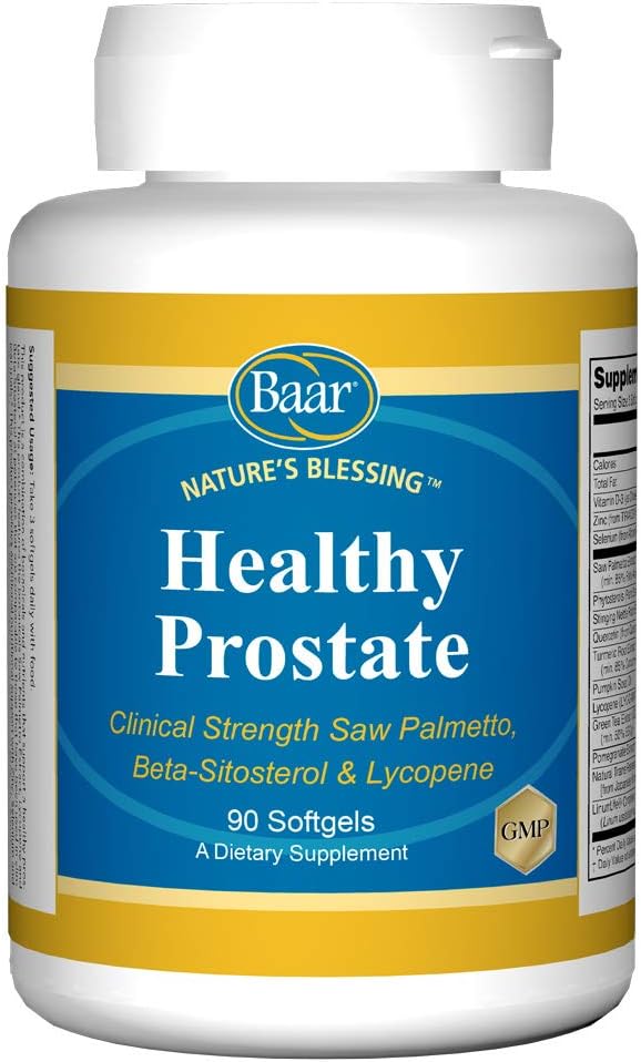 Baar Nature's Blessing Healthy Prostate Softgels, Clinical Strength Saw Palmetto, Beta-Sitosterol & Lycopene, 90 Softgels 2