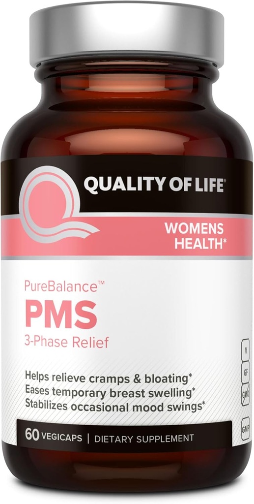 Quality of Life Pure Balance PMS, 3-Phase Relief Supplement - 60 Count 2