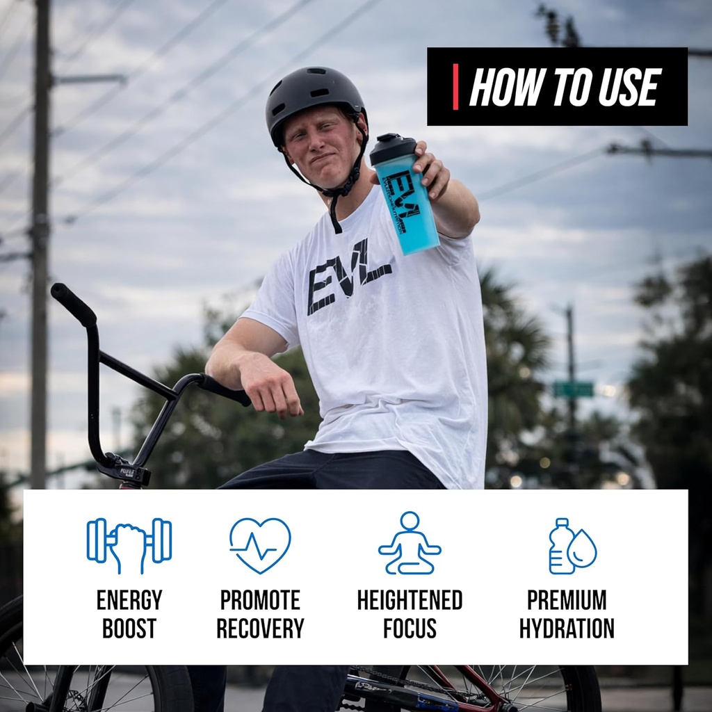 EVL BCAAs Amino Acids Powder - BCAA Energy Pre Workout Powder for Muscle Recovery Lean Growth and Endurance - Rehydrating Post Workout Recovery Drink with Natural Caffeine - Rocket Pop 5