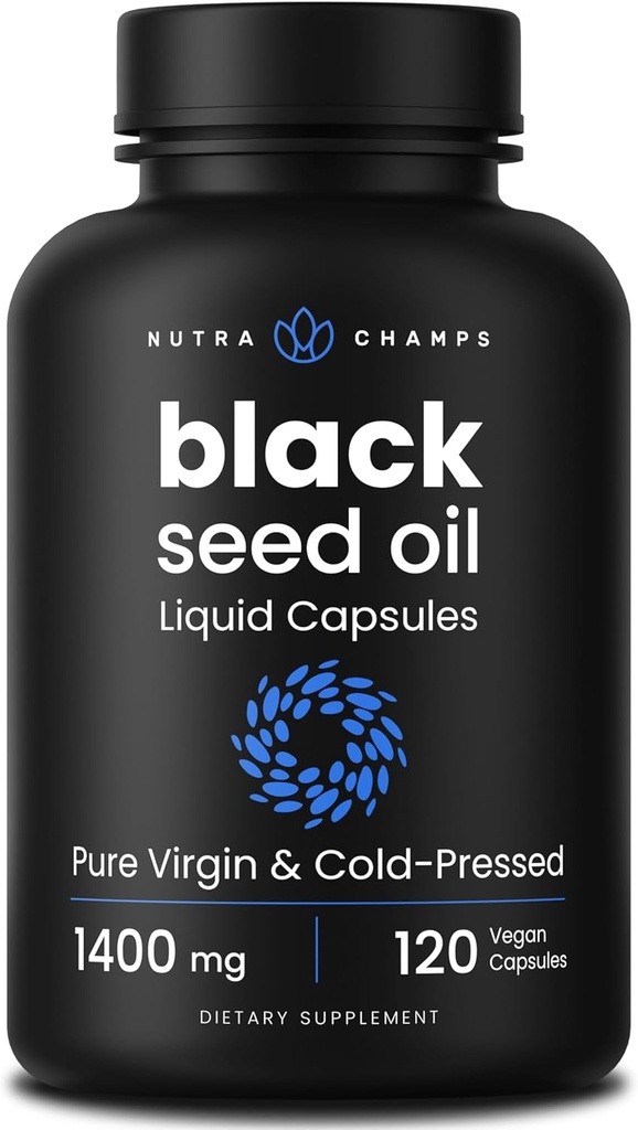 NutraChamps Black Seed Oil Organic Cold Pressed | 120 Vegan Softgel | Virgin Nigella Sativa Pills with Vitamin E & Thymoquinone | Rich in Omega 3 6 9 | Unrefined Black Cumin Seed Oil Capsules 2