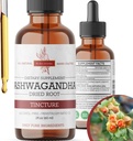 Organic Ashwagandha Liquid Drops, Ashwagandha Root Tincture, Ashwagandha Extract Herb Supplements - 2 Fl Oz 2