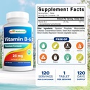 Best Naturals Vitamin B6 25mg, 120 Tablets (120 Count (Pack of 2)) 3