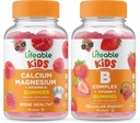 Lifeable Calcium Magnesium Kids + B Complex Kids, Gummies Bundle - Great Tasting, Vitamin Supplement, Gluten Free, GMO Free, Chewable Gummy 2
