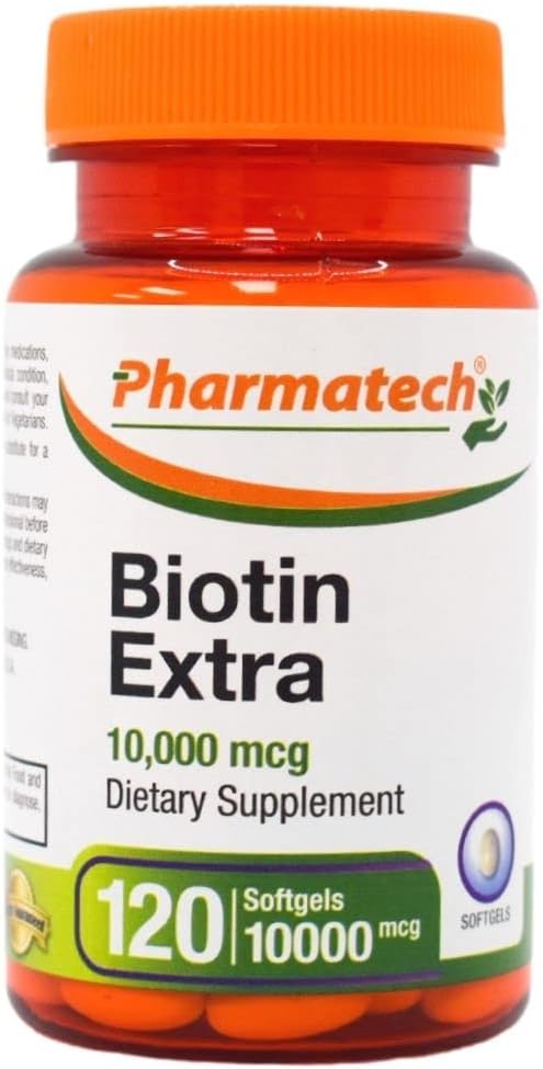 Biotin Vitamin for Hair Growth, Biotin 10000mcg, Improves Skin and Nails Quality, Vitamin B7, Supplement for Women, Gluten Free, 120 Softgels 2