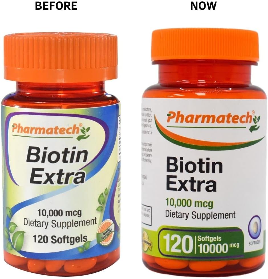 Biotin Vitamin for Hair Growth, Biotin 10000mcg, Improves Skin and Nails Quality, Vitamin B7, Supplement for Women, Gluten Free, 120 Softgels 3
