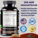 Uric Acid Advanced Formula – Kidney, Liver, Gallbladder, Urinary Tract Cleanse with Cranberry, Chanca Piedra, Tart Cherry, Milk Thistle and Bromelain 60 Capsules 3