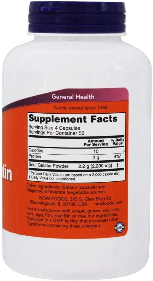 Now Foods: Beef Gelatin Hydrolyzed, 200 caps 3