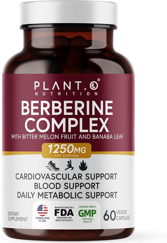Berberine Supplement - 10xHigher Absorption Berberine HCI Complex with Bitter Lemon & Banaba Leaf - Cholesterol & Metabolic Clinically Researched Support - 60 Capsules Non-GMO 2