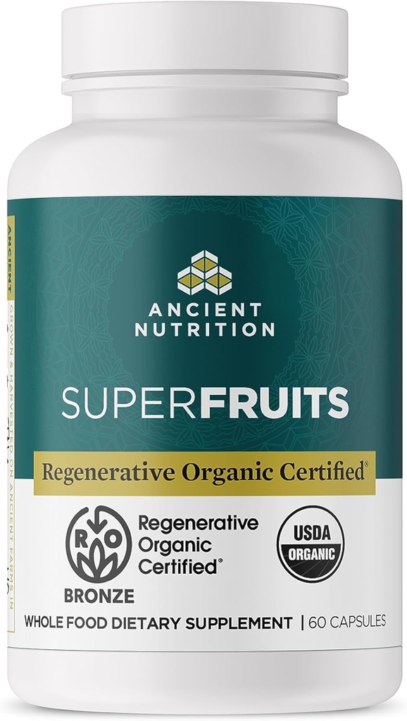 Ancient Nutrition Regenerative Organic Certified SuperFruits Capsules, Supports Gut and Immune System Health, Made with Probiotics, Dragonfruit, Mulberry, and Goji, 60 Count 2