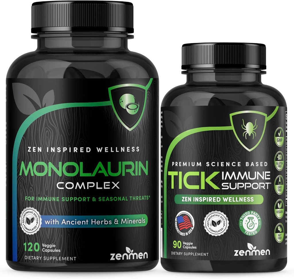 Zenmen Immune Support Bundle: Tick Immune Support and Monolaurin Capsules 2