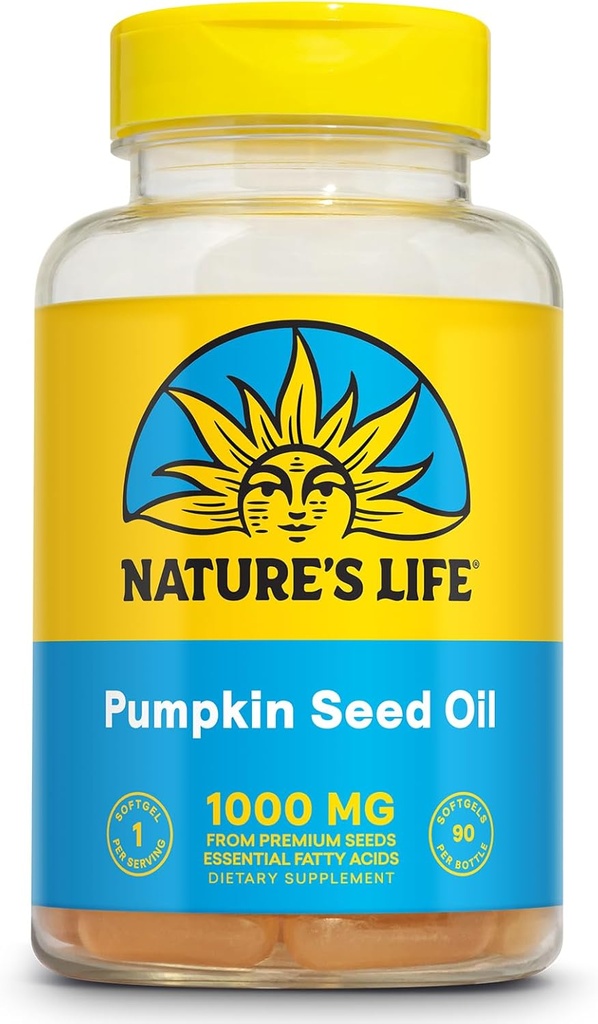Nature's Life Pumpkin Seed Oil Supplement - Source of Omega 3 6 Essential Fatty Acids and Antioxidants - Cold Pressed from Organic Pumpkin Seeds - Vegan, 60-Day Guarantee, 90 Servings, 90 Softgels 2