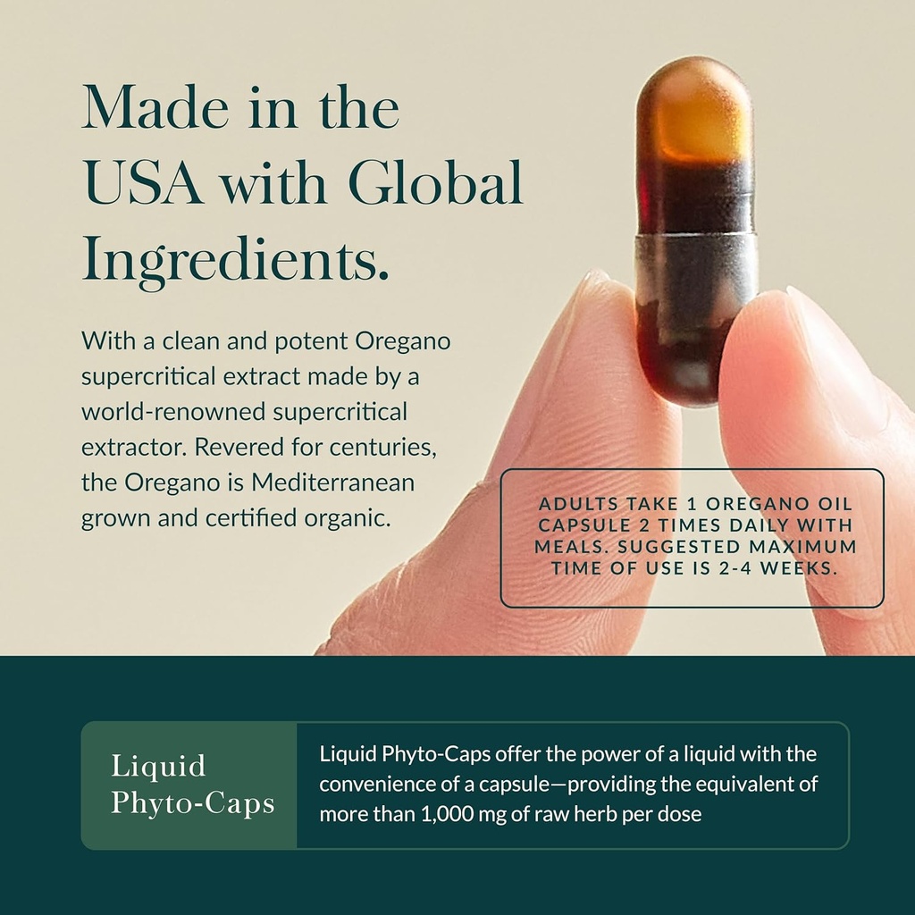 Gaia Herbs Oil of Oregano - Immune & Antioxidant Support Supplement - with Oregano Oil, Carvacrol & Thymol* - 120 Vegan Liquid Phyto-Capsules (60-Day Supply) 5