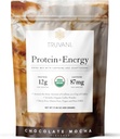 Truvani Protein + Energy Drink Mix with 87mg Caffeine | Chocolate Mocha | 12g Organic Plant Based Protein | 20 Servings | USDA Organic Coffee Powder & Adaptogens | Gluten & Dairy Free | Vegan 2