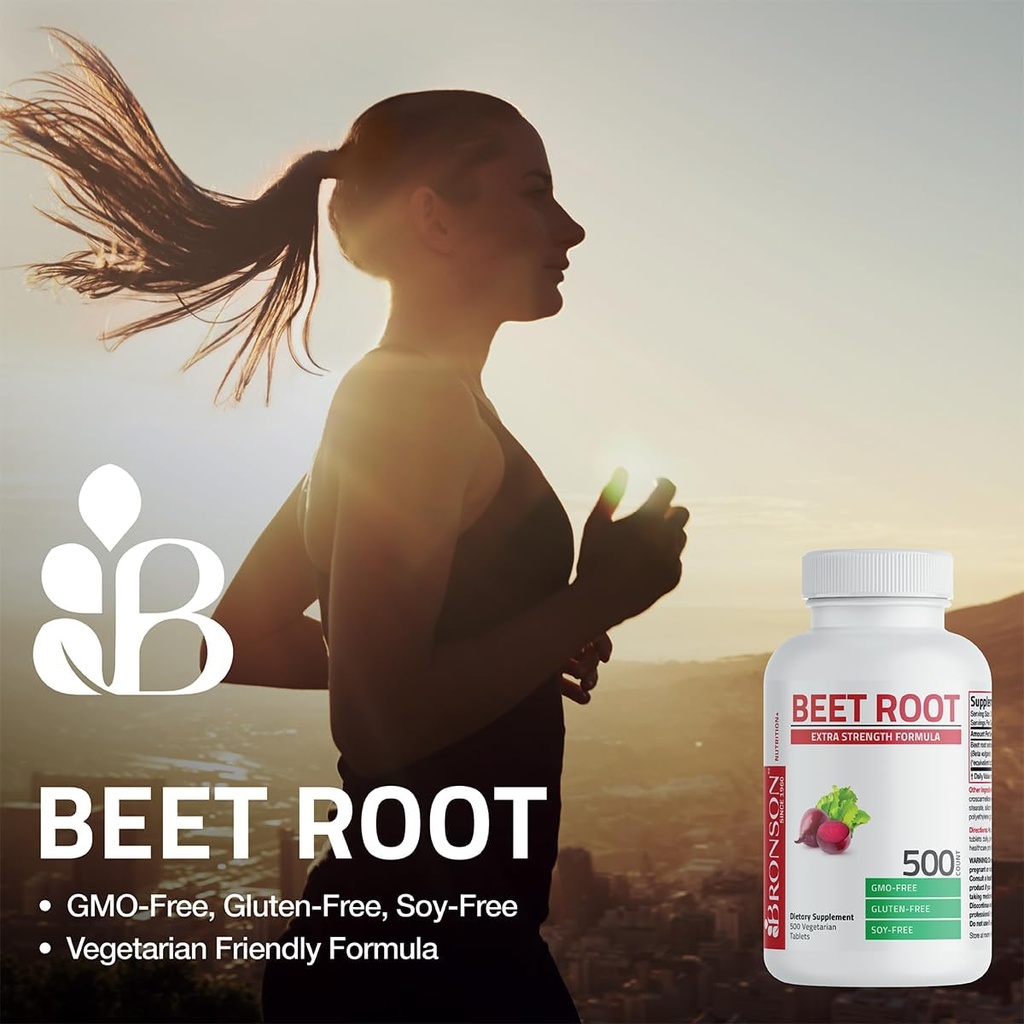Bronson Beet Root Extra Strength, Non-GMO, 500 Vegetarian Tablets 4