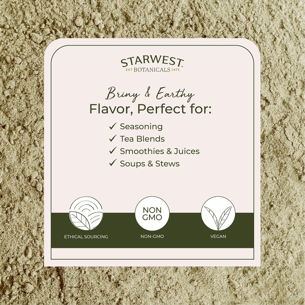 Starwest Botanicals Dried Bladderwrack Organic Powder - Natural Seaweed Herb, Source of Iodine, Potassium, Zinc, Calcium, Vitamins A & C, Certified Kosher, Non-GMO - 4 oz Pouch 4