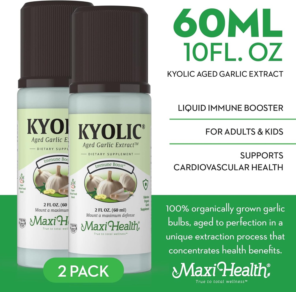Kyolic Aged Garlic Extract Liquid - Odorless Garlic Supplements - Organic Kyolic Garlic - Organic Garlic Supplements for Heart Health (2 Pack) 5