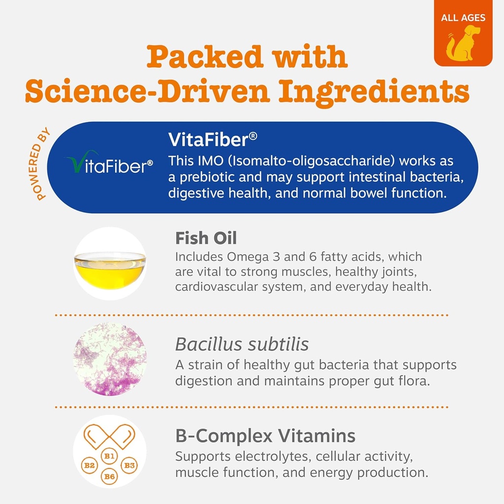 Zesty Paws 10-in-1 Dog Multivitamin - Gut, Immune, Joint, Skin & Coat Support, and More - Dog Vitamins and Supplements Powder - Pet Supplements with Omega Fish Oil & VitaFiber - Salmon - 30 Ct 4