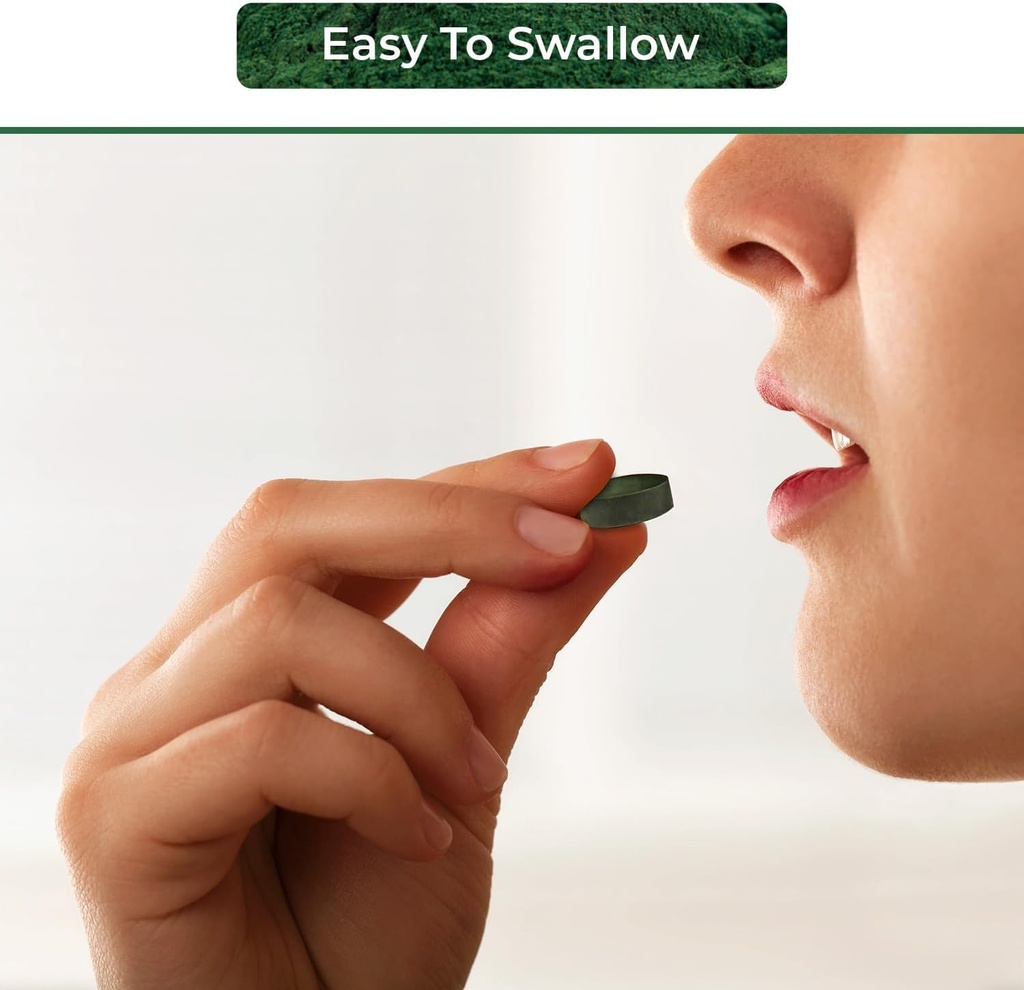 Organic Spirulina Tablets - 100% Pure Vegan, Non-GMO, Gluten Free, Chemical Free 6