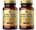 Solgar Chelated Manganese - 100 Tablets, Pack of 2 - Supports Bone, Joint & Nerve Health - Non-GMO, Vegan, Gluten Free, Dairy Free, Kosher - 200 Total Servings 2