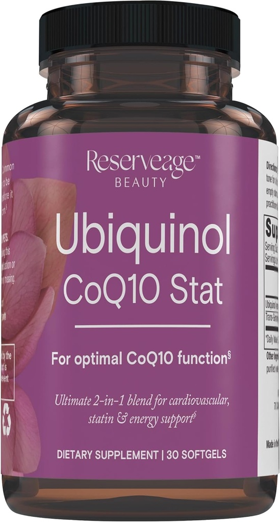Reserveage Ubiquinol CoQ10 Stat - Softgels for Daily Use - Provides Support for Cardiovascular System, Energy Levels & Cellular Health - Premium Ubiquinol Capsules - 30 Softgels 2