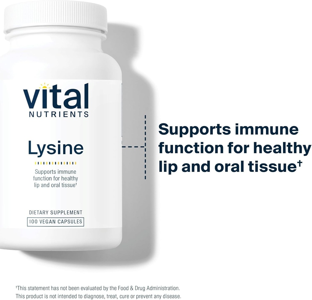 Vital Nutrients Lysine | Lysine Supplement Supports Healthy Lip and Oral Tissue | Immune Support Supplement Promotes Calcium Absorption | Gluten, Dairy, Soy Free | Non-GMO | 100 Capsules 4