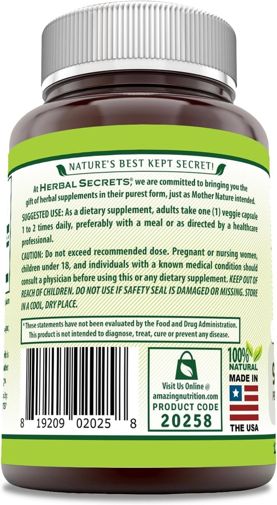 Herbal Secrets Maca Supplement | 950 Mg | 120 Veggie Capsules | Non-GMO | Gluten Free | Made in USA 4