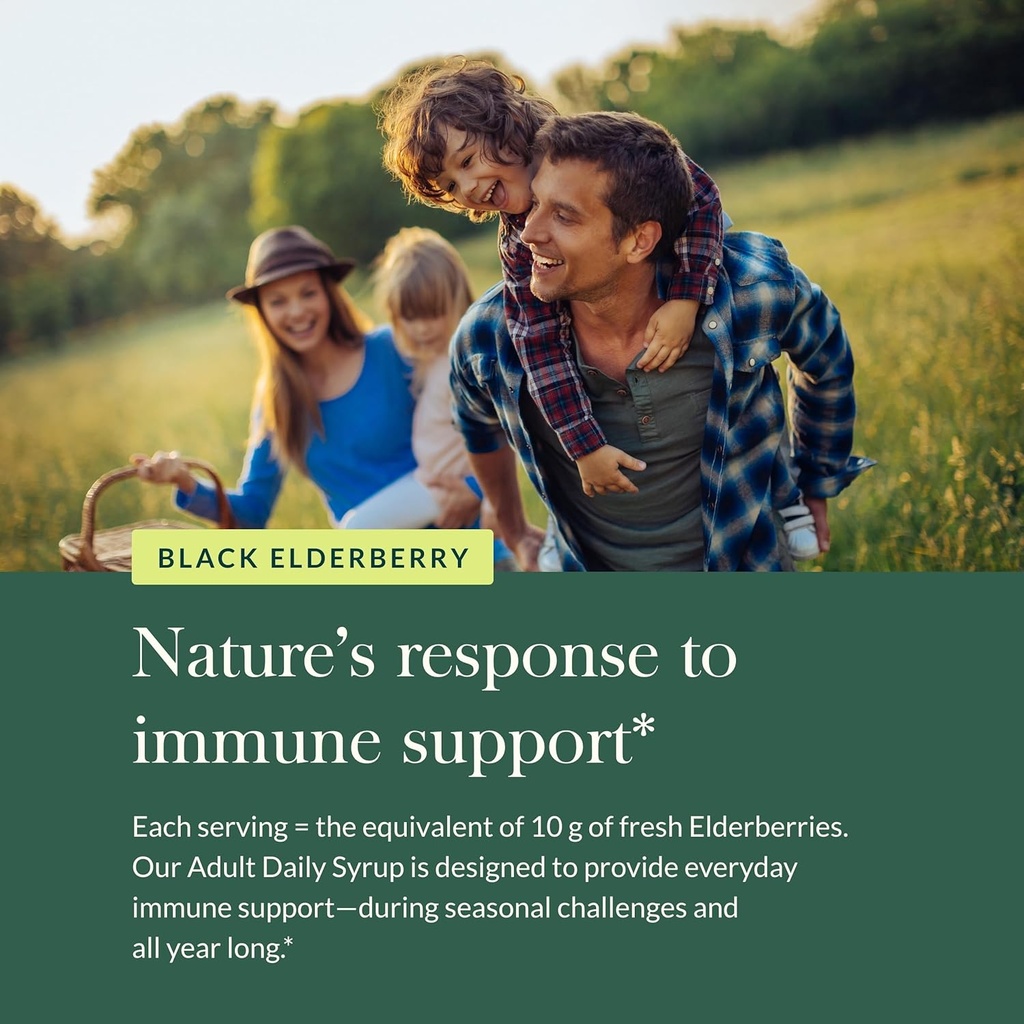 Gaia Herbs Black Elderberry (Sambucus Nigra) Syrup Adult Daily - Immune Support Supplement - with USDA Certified Organic Black Elderberries for Immune System Support - 3 Fl Oz (9-Day Supply) 6