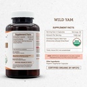Secrets of the Tribe Wild Yam Capsules 1000 mg Responsibly farmed USDA Organic Wild Yam (Dioscorea Villosa) Dried Root, Hormone Support Supplement (120 Capsules) 5
