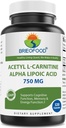 Brieofood Acetyl L-Carnitine Alpha Lipoic Acid (ALA ALC) 750 mg 120 Capsules 2