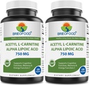 Brieofood Acetyl L-Carnitine Alpha Lipoic Acid (ALA ALC) 750 mg 120 Capsules 6