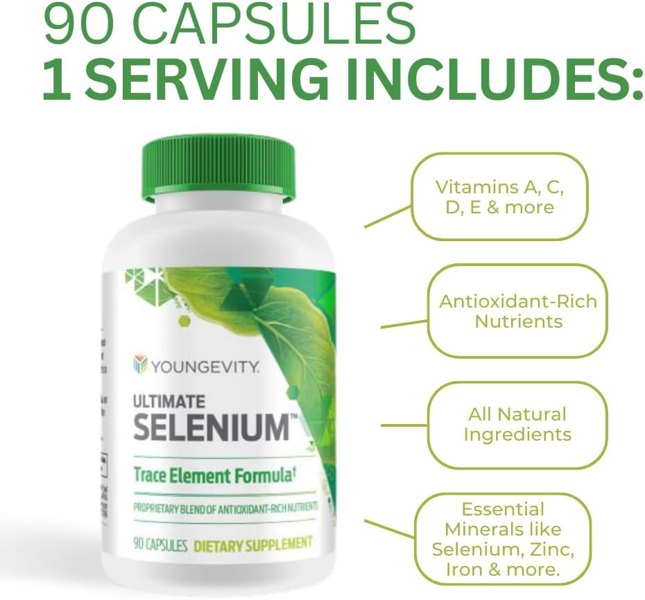 Youngevity Ultimate Selenium + Cofactors - Essential Mineral Supplement for Immune Support, Antioxidant Defense, Thyroid Function, and Cellular Health (I-selenomethionine) - (90 Capsules) 5