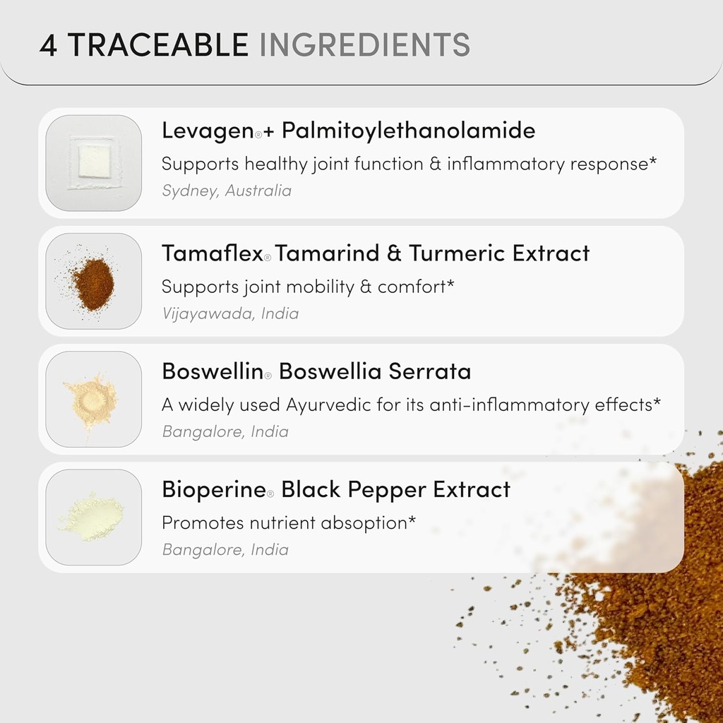 MOVE Fast Acting Joint Supplements | Tamaflex® Turmeric & Tamarind, Levagen®+ PEA Palmitoylethanolamide, Boswellia Serrata, Bioperine® Black Pepper Extract | Joint Support & Mobility | 60 Vegan Caps 6